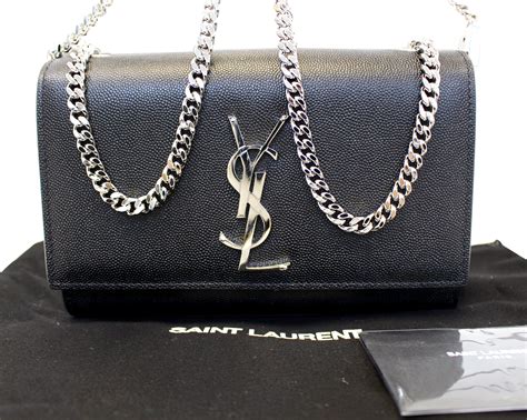 ysl black bag silver chain|ysl shoulder bag price.